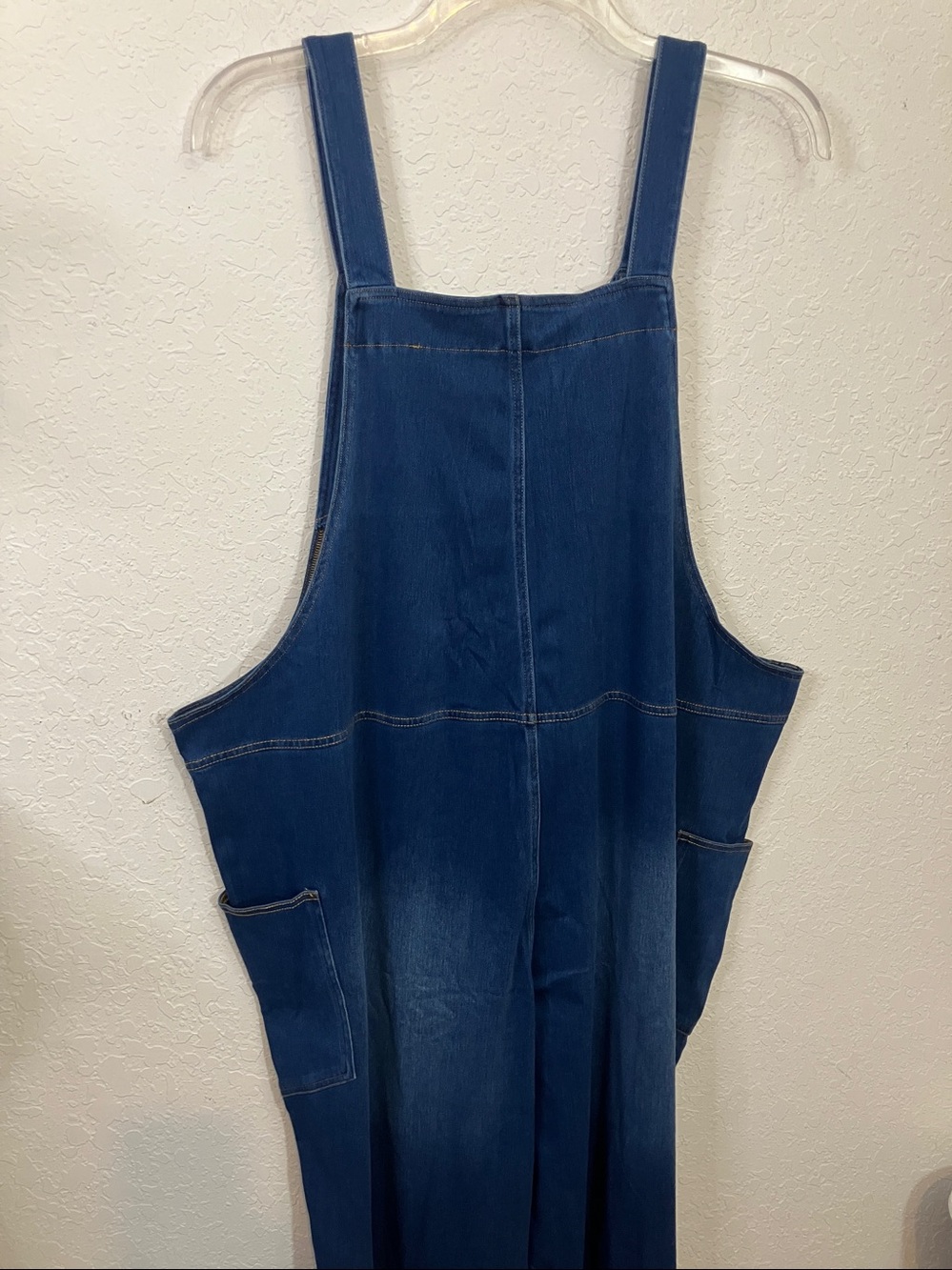 Halara Flex v-neck washed Blue Denim sleeveless overalls - Picture 8 of 11